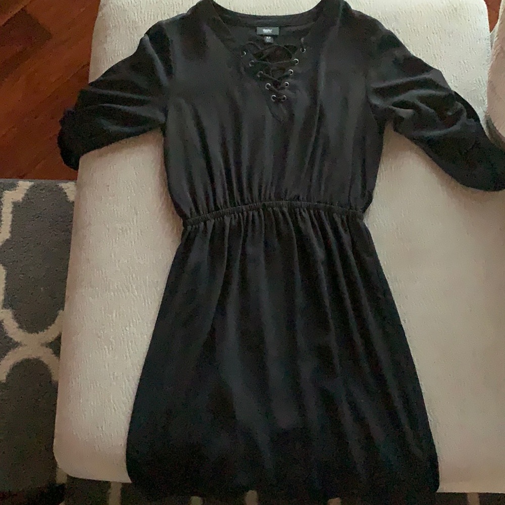 Long sleeve black shirt dress